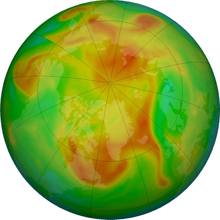 Arctic ozone map for 21 May 2018